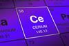 Cerium element periodic table concept