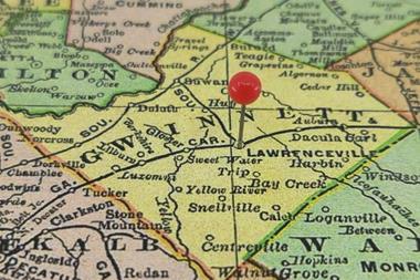 gwinnett county georgia USA map