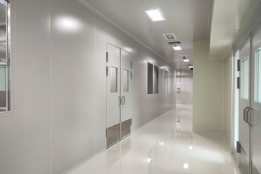 Cleanroom Laboratory Corridor with sandwich panel wall and epoxy flooring