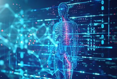 Abstract,Digital,Human,Body,Hologram,With,Futuristic,Medical,Data.