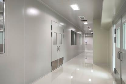 Cleanroom Laboratory Corridor with sandwich panel wall and epoxy flooring