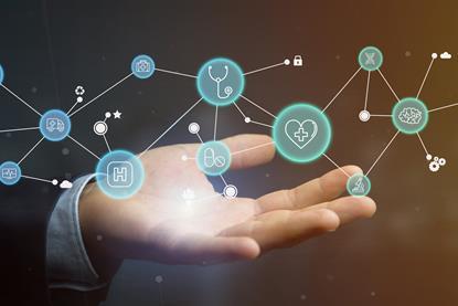 View,Of,A,Businessman,Holding,Medical,Icon,And,Connection,3d