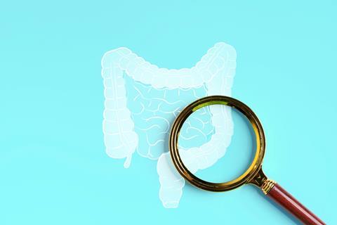 gastrointestinal concept magnifying glass