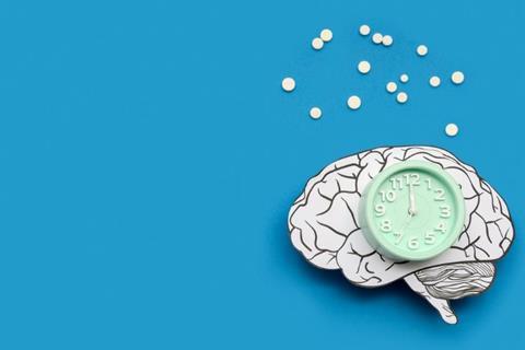 clock brain pills concept