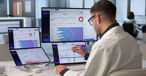 Patient Enrollment Data On Dual Screens