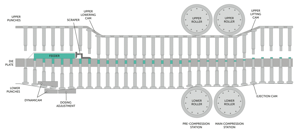 Figure 2: Preforma installed in IMA tablet press, DOMINA